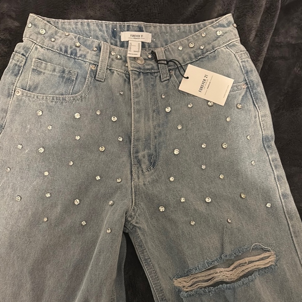 Embellished Blue Denim Jeans